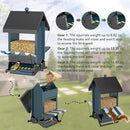 Weight Activated Squirrel Proof Bird Feeder with Canopy | 5LB Large Capacity, Weather-Resistant Design | Attracts Finches, Cardinals & More for Outdoor Bird Watching by GreenHaven Gardens