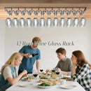 Xverycan Wine Glass Rack Under Cabinet, 12 Row Extreme Large Stemware Hanger, Metal Wine Goblet Holder, DIY Bar Glass Storage Rack for Bar Counter, Kitchen, Screws Included by CozyNest Decor