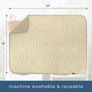 S&T INC. Dish Drying Mat XL, 18” x 24”, Absorbent Microfiber Kitchen Counter Mat, Dish Drying Pad for Dishes, Utensils, Pots and Pans, Extra Large, Cream Distressed Lines by CozyNest Decor