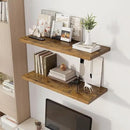 36" Floating Shelves for Wall, 12" Deep Slim Rustic Brown Floating Shelves, Wall-Mounted Shelves for Bedroom, Living Room, Kitchen, Bathroom - Set of 2 by CozyNest Decor