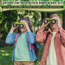 Libima 12 Set Binoculars for Kids with Neck String with Magnifying Glass and Compass Green, Toy for Boys and Girls for Bird Watching Camping Outdoor Explorer Kit Camping Outdoor Toys by TinyTreasures Baby Boutique