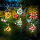 3 Pack Solar Garden Light, Sunflower & Insect Metal Solar Stake Lights, Outdoor Statues Figurine Lights for Spring Garden Lawn Patio Yard Decor by GreenHaven Gardens