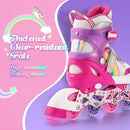 SULIFEEL Rainbow Unicorn Inline Skates for Girls Boys 4 Size Adjustable Light up Wheels Skates for Kids Beginner by TinyTreasures Baby Boutique