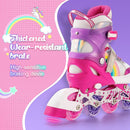 SULIFEEL Rainbow Unicorn Inline Skates for Girls Boys 4 Size Adjustable Light up Wheels Skates for Kids Beginner by TinyTreasures Baby Boutique