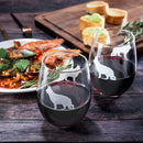 Set of 2 Dog Stemless German Shepherd Wine Glasses