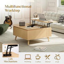 Lift Top Coffee Table with Storage,36" Large Square Coffee Tables for Living Room,Mid Century Modern Center Table for Home Office, Oak by CozyNest Decor
