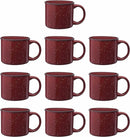 DISCOUNT PROMOS Ceramic Campfire Coffee Mugs 13 oz. Set of 10, Bulk Pack - Perfect for Tea, Espresso, Cappuccino, Hot Cocoa - Maroon by TinyTreasures Baby Boutique