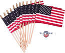 American Flags on Stick - Handheld Spearhead US Flag for 4th of July, Memorial Day Event Decorations - Patriotic Decor for Indoors & Yard - Wooden Stick, Cotton Fabric - (4"X6" - 50 Pack) by GreenHaven Gardens