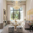 14 - Light Unique Empire Crystal Chandelier with Adjustable Chain for High Ceiling Foyer Entryway Living Room Dining Room Bedroom Gold Finish by CozyNest Decor