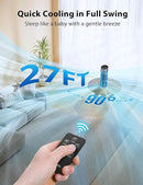 Grelife Tower Fan with Remote Control, Fast Cooling Desktop Fan, 90° Oscillation, 3 Speeds, 3 Wind Modes, Touch Screen, Auto Timer, Ideal for Home, Office Bedroom by CozyNest Decor