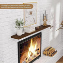 Floating Shelves 55 Inches Long - 8 Inch Deep Rustic Solid Pine Wood for Storage - Farmhouse Wall Mounted for Living Room - Heavy-Duty Metal Bracket - 55" W x 8" D - American Walnut Color by CozyNest Decor