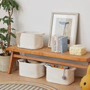 3 Packs Cotton Rope Woven Basket With Handles for Shelves -15"*10.2"*9.1"(White) by TinyTreasures Baby Boutique