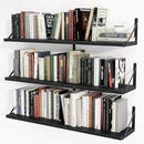 Heimlove 36 Inch Black Floating Bookshelves Set of 3,Heavy Duty Wall Mounted Bookshelves,Bookshelf for Living Room,Bedroom,Kitchen,Laundry Room Storage & Decor by CozyNest Decor