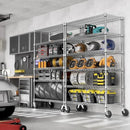 Steel Storage Shelving 6-Tier Utility Shelving Unit with Wheels, Steel Organizer Wire Rack for Home,Kitchen,Office,Garage,17.7" D x 47.2" W x 76.7" H by CozyNest Decor