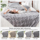 Cozy Bliss Checkered Faux Rabbit Fur Grey Throw Blanket, Soft Fuzzy Fluffy Minky Furry Blankets for Couch, Bed (50 * 60 Inches Light Grey) by CozyNest Decor