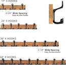 SKOLOO 24-Inch Natural Wood Coat Rack Wall Mount with 5 Triple Hooks - Ideal for Family Entrances, Classrooms, and Pet Supplies Storage - Perfect Coat Hooks for Wall by CozyNest Decor