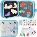 Erasable Doodle Set for Kids - Reusable Magic Drawing Book with 12 Watercolor Pens 14 Page Drawing, Road Trip Car Game Writing Painting Set for Boys and Girls (Dolphin) by TinyTreasures Baby Boutique