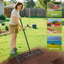 Lawn Leveling Rake-17"x10" Heavy Duty Leveler Reinforced Landscape Tool, Steel Golf Rake with Serrated Edge & Smooth Plate for Level Soil Compost Sand Grass Dirt Yard Garden 6.5FT Adjustable Handle by GreenHaven Gardens