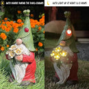 Garden Gnome Statue Outdoor Decor, Solar Garden Gnome Figurine Light, Resin Garden Statues Sculpture for Patio Yard Lawn Outdoor Garden Decorations by GreenHaven Gardens