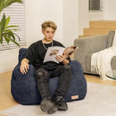 Bean Bag Chair with Filler, Bean Bag Sofa with Tufted Soft Stuffed Filling, Fluffy and Lazy Sofa, Comfy Cozy BeanBag Chairs with Memory Foam for Dorm, Apartment, Living Room (Blue) by CozyNest Decor