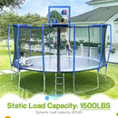 Zupapa Trampolines No-Gap Design 1500 LBS Weight Capacity 16 15 14 12 10 8FT for Kids Children with Safety Enclosure Net Outdoor Backyards Large Recreational Trampoline by TinyTreasures Baby Boutique