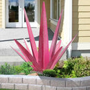 Large Tequila Rustic Sculpture, Rustic Metal Agave Plants for Outdoor Patio Yard, Home Decor Hand Painted Metal Agave Garden Yard Statue, Outdoor Lawn Ornaments Yard Stakes (Rose Red - M) by GreenHaven Gardens