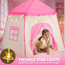 JOYIN Pink Princess Tent for Girls with LED Star Lights-Indoor & Outdoor Large Playhouse Kids Castle Play Tent for Children Indoor and Outdoor Games by TinyTreasures Baby Boutique