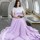 Lightweight Woven Throw Blanket Large Soft Travel Essentials Airplane Accessories Long Flight Necessities Airport Must Haves Plane International Flying Stuff Airline Items Oversea Umrah Need Purple by TinyTreasures Baby Boutique