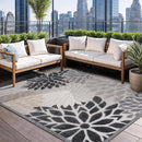 Beverly Rug Outdoor Rug 6x9 Modern Floral Tropical Area Rugs for Indoor and Outdoor Patio Easy to Clean Non Shedding Living Room Porch Garden Washable Outside Carpet (6 x 9 Beige) by CozyNest Decor