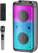 Bluetooth Speaker, 80W Peak Wireless TWS Portable Outdoor Party Speakers with Subwoofer, Deep Bass, LED Colorful Lights, Loud Stereo Sound Boombox with Radio for Home, Camping, Travel by TinyTreasures Baby Boutique