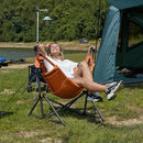 TIMBER RIDGE Hammock Camping Chair with Adjustable Backrest, Heavy Duty Folding Hammock Chair Supports 300lbs, Portable Hammock Chair for Camping, Travelling and Patio, Orange 2 Pack by GreenHaven Gardens