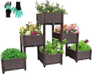 Emalie Raised Garden Beds Elevated Plastic Planter Box with Drainage Plugs Perfect for Vegetables Flowers Herbs Growing Outdoor, 73.0" Lx15.7 Wx40.9 H Brown by GreenHaven Gardens