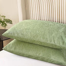CaliTime Throw Pillow Covers Decorative 20 X 26 Inches Pack of 2 Cozy Chenille Standard Pillow Shams Cases for Couch Sofa Bed Living Room Home Sage Green by CozyNest Decor