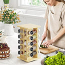 WelFurGeer Bamboo Spice Rack Organizer for Countertop, Revolving Spice Shelf with 20 Glass Jars, Lids & Labels, Desktop Rotating Seasoning Organizer for Kitchens, Space-Saving Design by CozyNest Decor