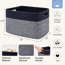 4 Pack Storage Baskets for Organizing, Woven Baskets for Shelves - Perfect for Toys, Books, Towels, and Clothes, Durable Gift Basket Bins Toy Storage, 13''L x9''W x7.8''H, Blue and Grey by CozyNest Decor