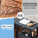 Large HDPS Shower Stool, Shower Bench for Inside to Sit On, Waterproof Bathroom Chair Seat for Shaving Legs, Foot Rest Stool with Storage Shelf, Non-Slip & No Maintenance, Black by TinyTreasures Baby Boutique