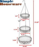 Simple Houseware 3-Tier Fruit Hanging Basket, Bronze by CozyNest Decor