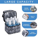 Breastmilk Cooler Bag with Ice Pack Fits 6 Baby Bottles up to 9 Ounce, Breast Milk Pump Cooler Bag with Shoulder Strap for Nursing Mom Daycare, Work, Travel- Black by TinyTreasures Baby Boutique