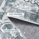 jinchan Hallway Runner Rug 2x8 - Machine Washable Grey Vintage Floral Distressed Design Soft Non-Slip Low-Pile Ultra-Thin Runner Rug for Kitchen Laundry Room Bedroom Farmhouse (2‘x8',Grey) by TinyTreasures Baby Boutique