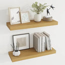 24 inch Floating Shelves Long Floating Shelves for Wall Large Wall Mounted Shelves with Invisible Brackets, Oak Shelves for Bathroom, Living Room, Kitchen, Office, 24x6.7 inch deep Set of 2 by CozyNest Decor