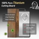 Titanium Cutting Boards for Kitchen Non Toxic Chopping Board with Handle Large Big Small Kitchen Meat Butcher Block 2 in 1 Pure Titanium and Wheat Straw PP Not Wood Bamboo Plastic Teak Grey/Beige by CozyNest Decor