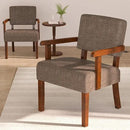 Accent Chair Set of 2 with Table, Living Room Chairs with Soft Seat & Armrests for Living Room Bedroom Reading Room Waiting Room (Brown), (AC01) by CozyNest Decor