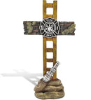 Firefighter Accessories, Fireman Standing Cross Statue Memorial 10", Fire Fighter Gifts by GreenHaven Gardens