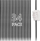 16 inches Rebar Stakes Heavy Duty (34-Pack) Metal Spikes for Concrete Timber, Garden Plant, Straight Steel Stakes for Tent, 3/8" Thickness Ground Anchors with Chisel Point End, Black by CozyNest Decor