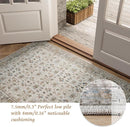 Washable 4x6 Rugs for Living Room, Boho Non-Slip Silicone Backing Small Rugs for Bedroom Nursery Office, 0.3" Neutral Oriental Throw Carpet with 0.16" Cushioning Pad, Cream/Multi by TinyTreasures Baby Boutique
