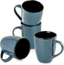 Ceramic Mugs 12oz,Large Ceramic Coffee Cups for Men, Women, Dad, Mom, Modern Coffee Mugs With Handle For Tea,Latte,Cappuccino,Cocoa. (blue 4pack) by CozyNest Decor