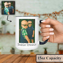 Personalized Coffee Mug, Custom Drawing Portrait Gift, Funny Customized Coffee Gift for Men & Women, Custom Mugs with Pictures, Black 15oz Father's Day Mug by TinyTreasures Baby Boutique