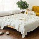 EMME Cotton Blanket Queen Size for Bed Soft Large Muslin Bed Bedspread 90"x90" Lightweight Breathable White Blanket All Season Gauze, White by CozyNest Decor