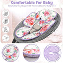 Pea Pod Infant Car Seat Insert 2-in-1 Baby Car Seat Head & Body Support for Newborn Girl Reversible 3 Layer Warm Preemie Carseat Stroller Cushion Headrest with Soft Minky Dot Fabric, Pink Floral by TinyTreasures Baby Boutique