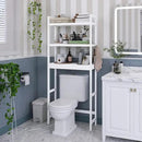 SMIBUY Bathroom Storage Shelf, Bamboo Over-The-Toilet Organizer Rack, Freestanding Toilet Space Saver with 3-Tier Adjustable Shelves (White) by CozyNest Decor